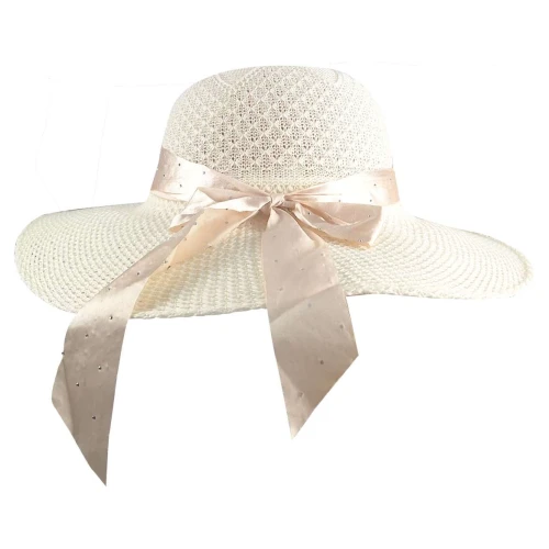 Chapéu de palha sintetica feminino decorado 58cm Chapéu de palha sintetica feminino decorado 58cm