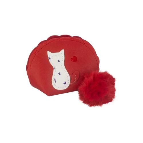Chaveiro bolsinha para moeda gato pompom