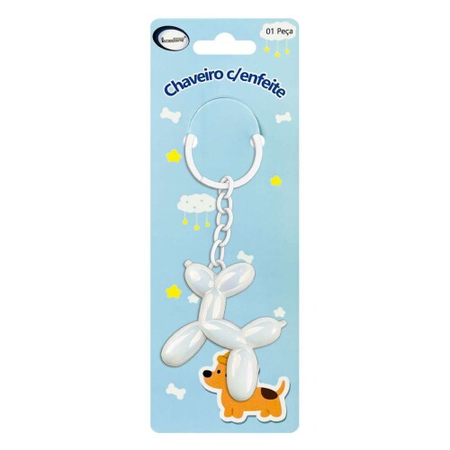 Chaveiro de metal balão cachorrinho hw75811