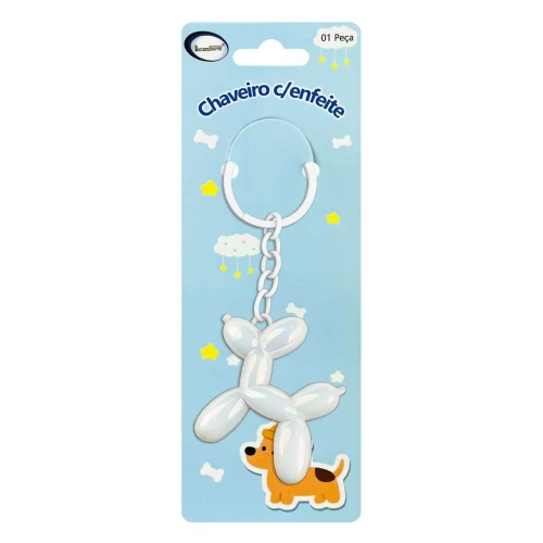 Chaveiro de metal balão cachorrinho hw75811