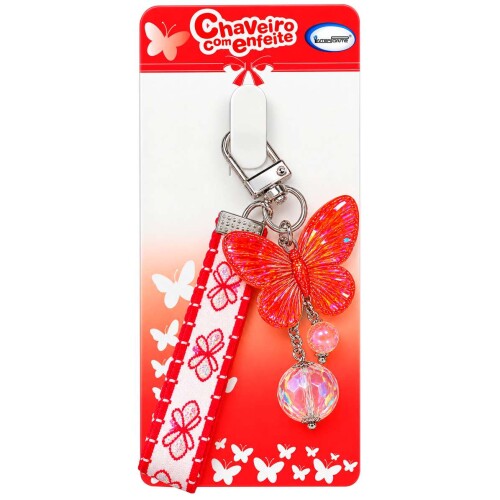 Chaveiro de metal com acrílico borboleta hw59118