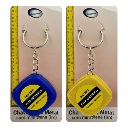 Chaveiro metal mini trena 1m HW81029 Interponte Chaveiro metal mini trena 1m HW81029 Interponte