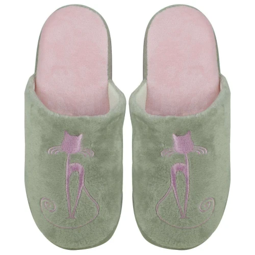 Chinelo de pano feminino bordado gatinho N°36 ao nº41