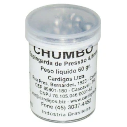 Chumbinho de pressão 4,5mm com 190 unidades Cardigos
