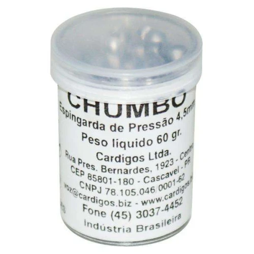 Chumbinho de pressão 4,5mm com 190 unidades Cardigos