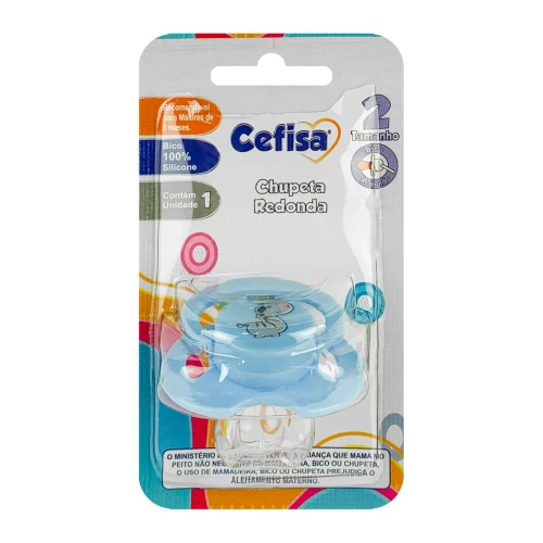 Chupeta de silicone redonda azul/rosa + 6 meses Cefisa
