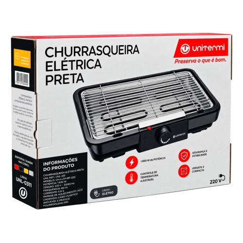 Churrasqueira elétrica 1850w-220v preto Churrasqueira elétrica 1850w-220v preto
