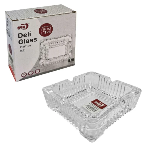 Cinzeiro de vidro quadrado 10,5cm Rio Tijucas