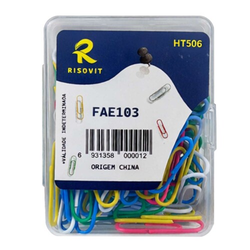 Clips pequeno 2/0 coloridos 100 unidades