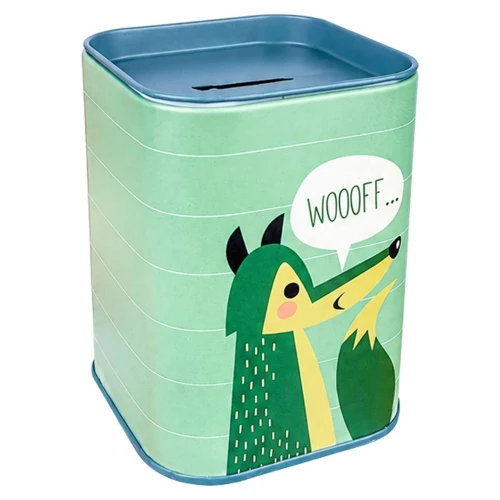 Cofre de metal quadrado 10,3x7,5cm animais sortidos
