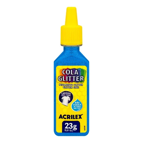 Cola glitter lavável 23 gramas azul Acrilex
