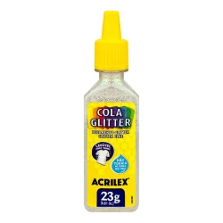 Cola glitter lavável 23 gramas cristal Acrilex