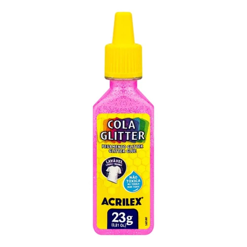 Cola glitter lavável 23 gramas pink Acrilex
