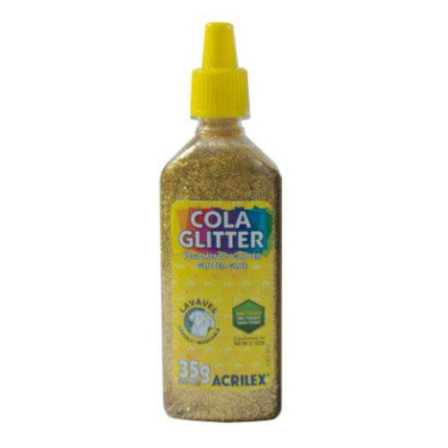 Cola glitter lavável 35g ouro Acrilex