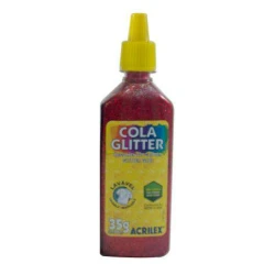 Cola glitter lavável 35g vermelha acrilex