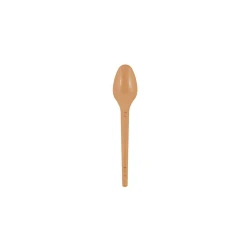 Colher plástica pequena com 50 unidades neon laranja Strawplast