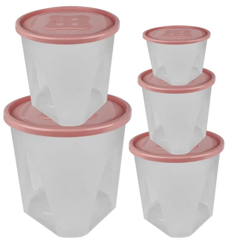 Conjunto de pote plástico redondo com 05 unidades Jaguar