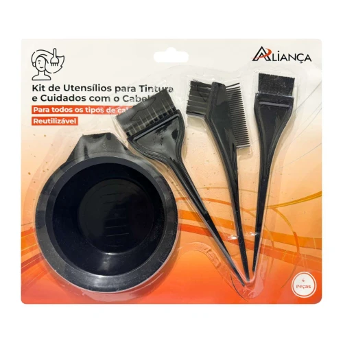 Conjunto de tintura para cabelo com 04 peças Aliança