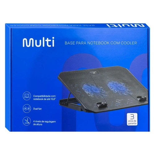 Cooler para notebook suporte de metal 15,6cm Multilaser