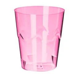 Copo acrílico 50ml brigadeiro com 10 unidades rosa neon Strawplast