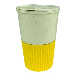 Copo de bambu para café com tampa 400ml