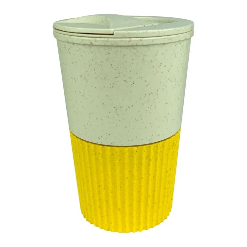 Copo de bambu para café com tampa 400ml