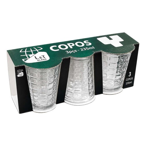 Copo de vidro 235ml 03 peças Copo de vidro 235ml 03 peças
