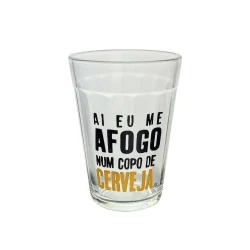Copo de vidro americano frase eu fe me afogo 190ml Allmix