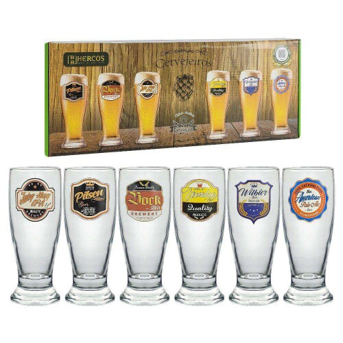 Copo de vidro tulipa cervejeiros 220ml com 6 unidades