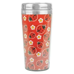 Copo inox 450ml com tampa decorado sortidos