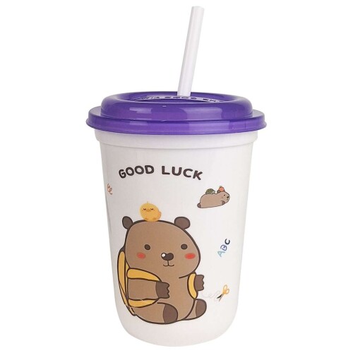 Copo pástico com canudo 400ml capivara Copo pástico com canudo 400ml capivara