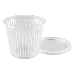 Copo plástico 050ml delivery com tampa com 100 unidades