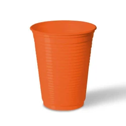 Copo plástico 200ml laranja com 50 unidades Dudigo