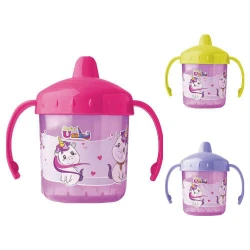 Copo plástico infantil com alça 200ml unicórnio