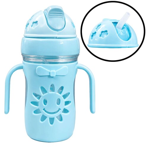 Copo plástico infantil com canudo e alça 300ml sortido Copo plástico infantil com canudo e alça 300ml sortido