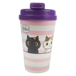 Copo plástico squeeze sport 350ml cat rosa