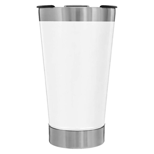 Copo térmico 473ml inox branco com tampa