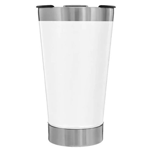 Copo térmico 473ml inox branco com tampa