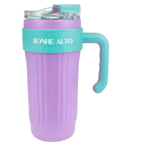 Copo térmico com canudo inox color 860ml