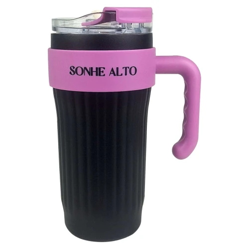 Copo térmico com canudo inox color 860ml