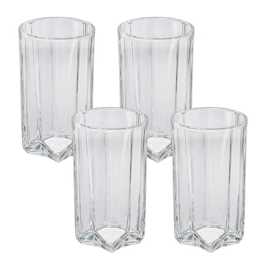 Copo vidro clear murano 430ml com 4 unidades