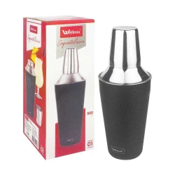 Coqueteleira de inox 500ml preta wellmix