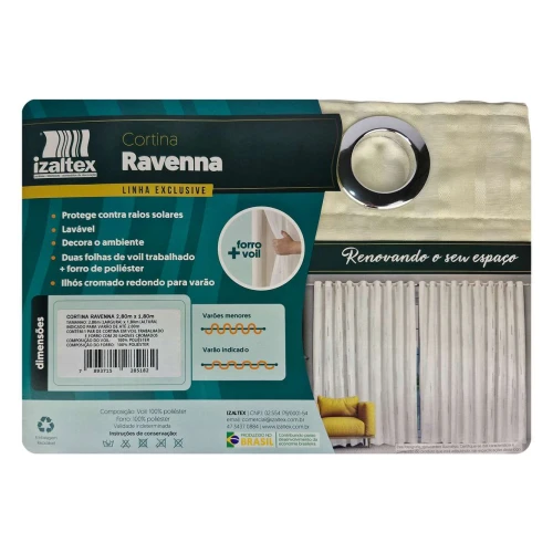 Cortina de voil forrada ravenna 280x180cm