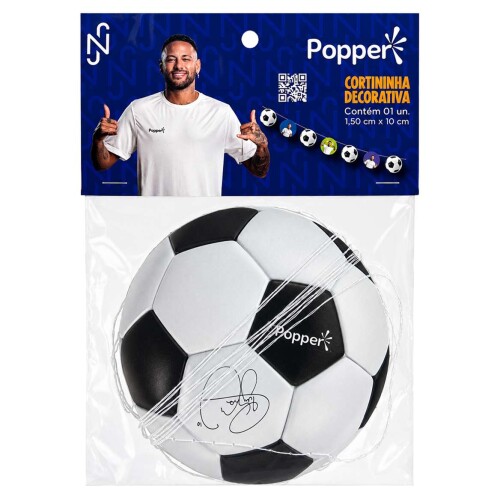Cortininha decorativa papel bola neymar jr 1,50m Cortininha decorativa papel bola neymar jr 1,50m