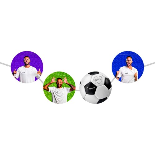 Cortininha decorativa papel bola neymar jr 1,50m Cortininha decorativa papel bola neymar jr 1,50m