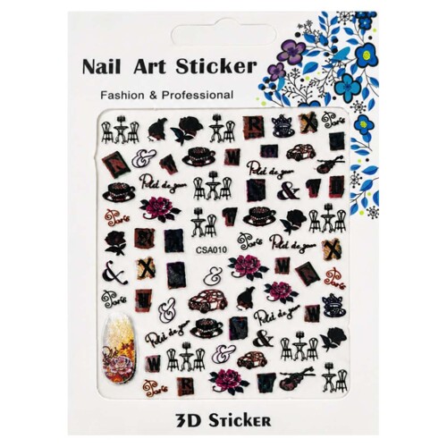 Cosmético Adesivo para unhas com 10 cartelas