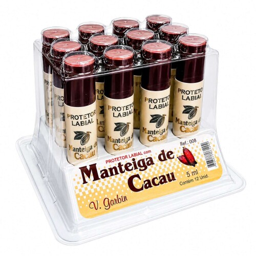 Cosmético manteiga de cacau roll on caixa com 12 unidades Cosmético manteiga de cacau roll on caixa com 12 unidades