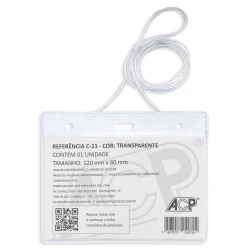 Crachá com cordão de silicone 80mm x 120mm ACP