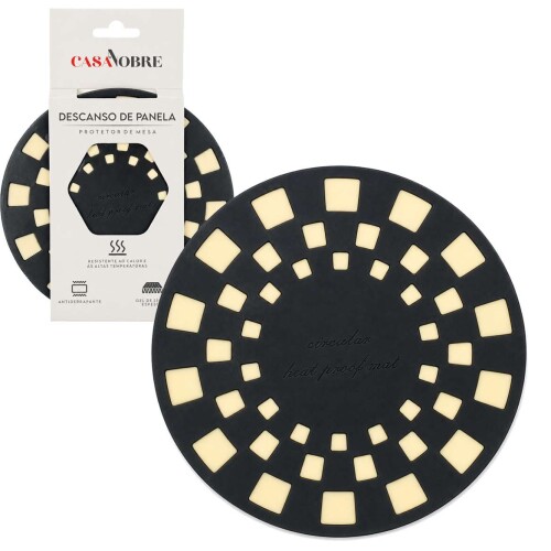 Descanso de panela de silicone redondo kit com 02 unidades