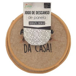 Descanso de panela emborrachado com 02 peças Cosy